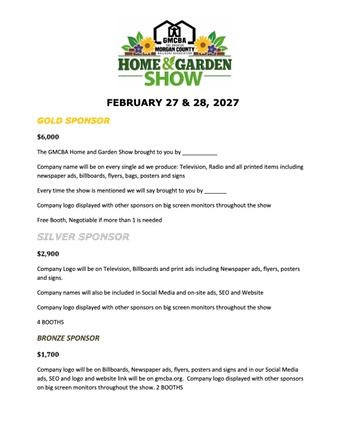 North Alabama GMCBA Home and Garden Show Sponsorships.